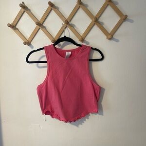 Pink Sleeveless Crop Top